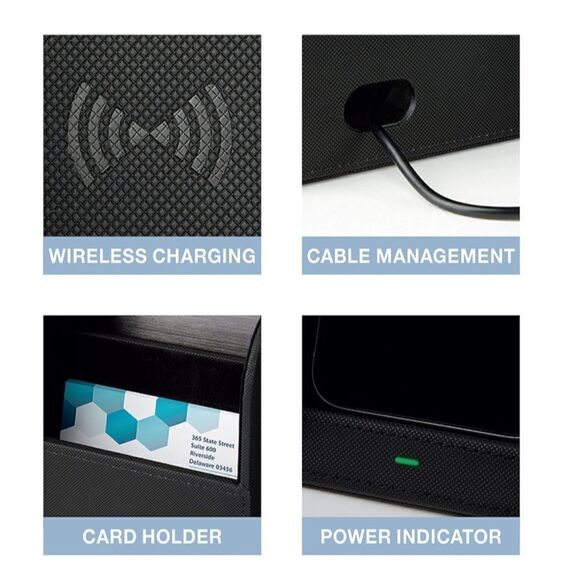 New NWT Realspace Desk Organizer w/Wireless Charger & Antimicrobial Treatment - Picture 3 of 10